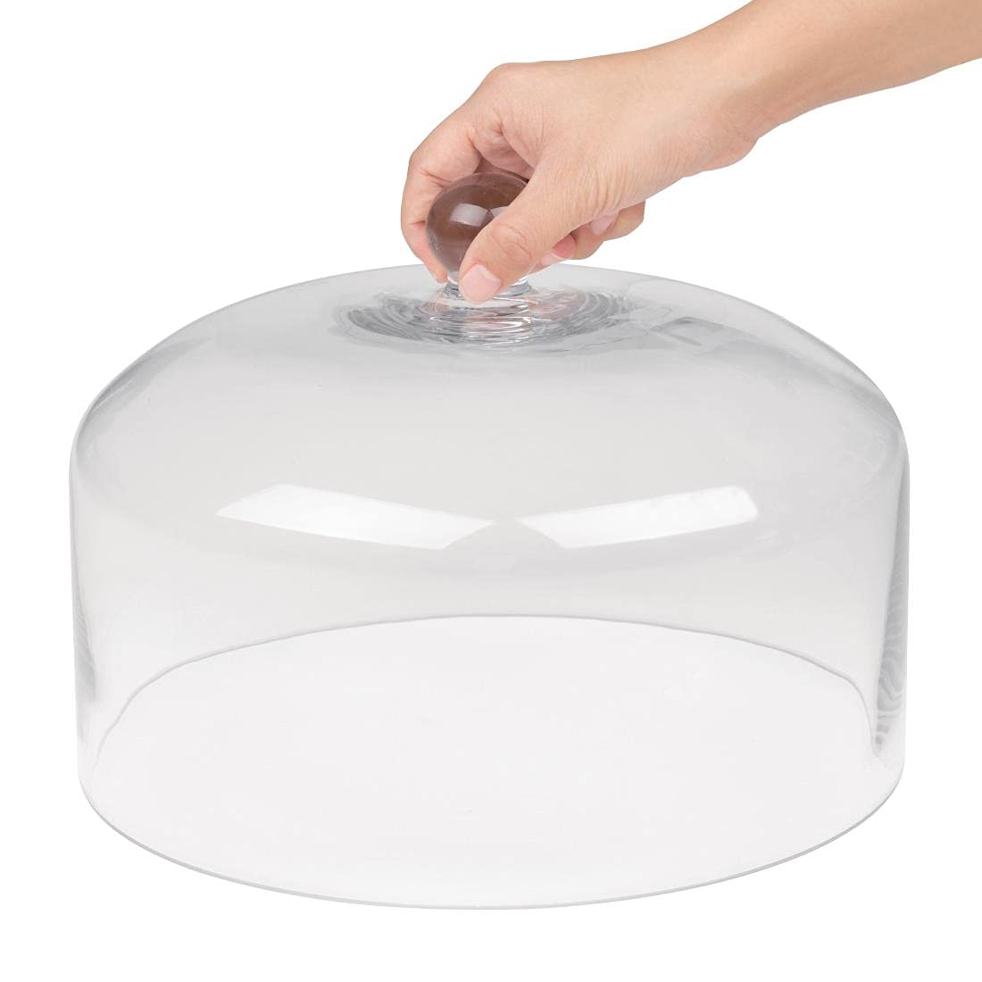 Olympia Glass Cake Stand Dome Lid | Clear Display Cloche, 285mm