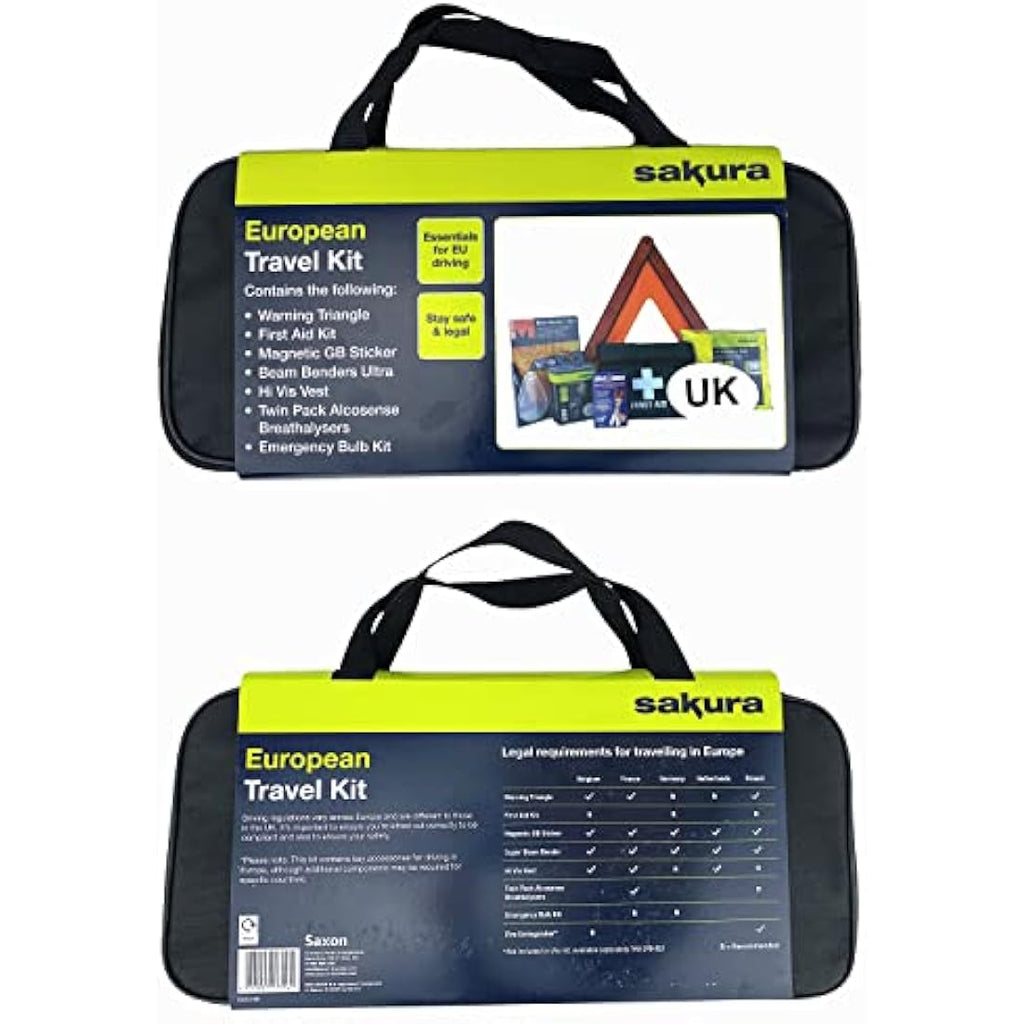 Sakura EU Travel & First Aid Kit – Roadside Emergency Car Safety Set