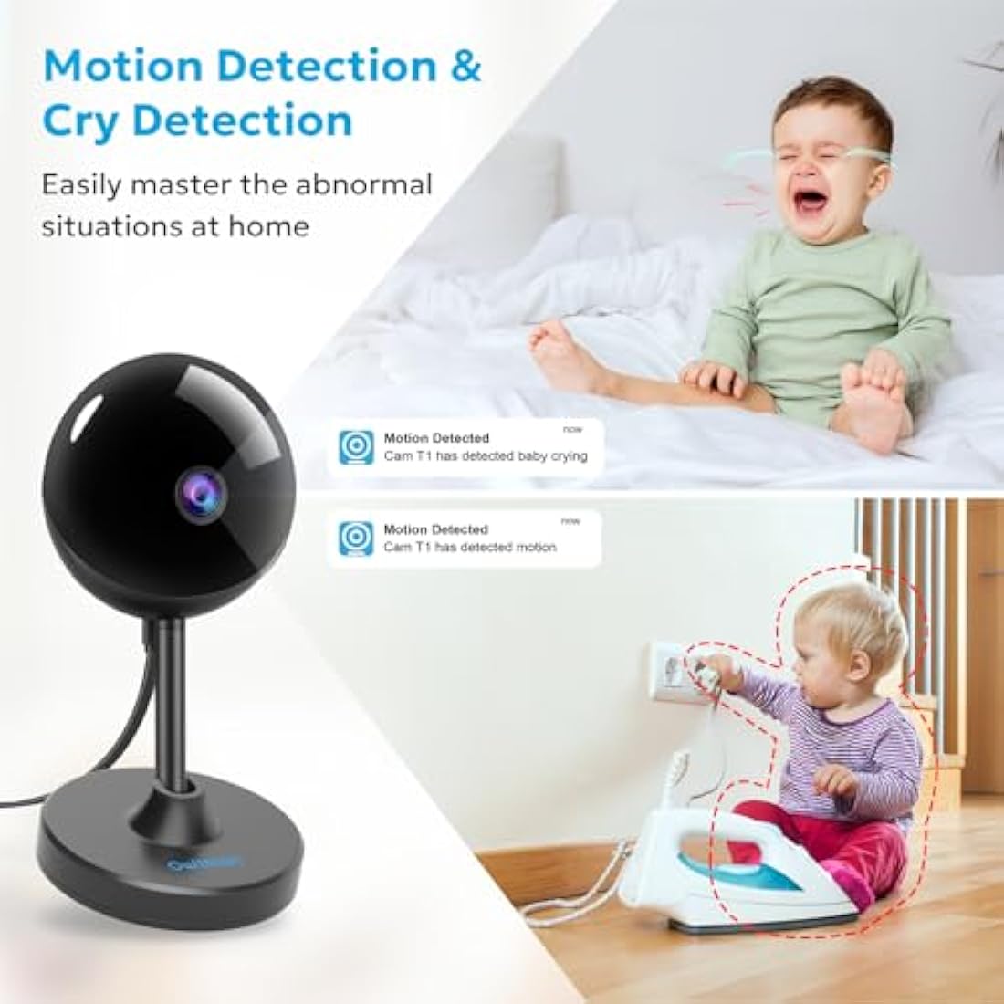 Owltron 2K Indoor Security Camera | Night Vision Baby Monitor - 2 Pack