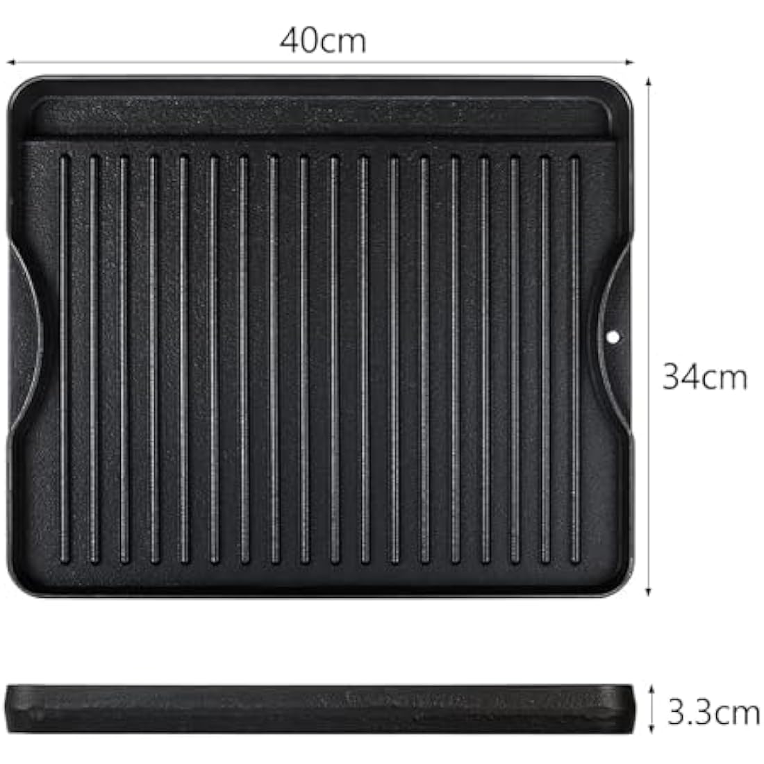 Jolof Store Cast Iron Reversible Grill Griddle for Campchef, 34 x 40 CM