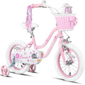 Glerc Daisy 16 Inch Girls Bike with Training Wheels and Basket | Pink