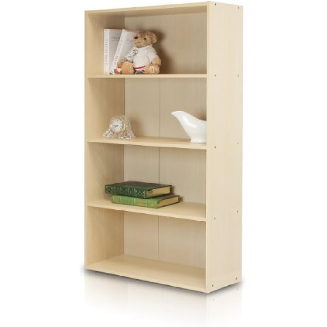 Furinno Pasir 4-Tier Open Shelf Display Rack - Steam Beech Wood