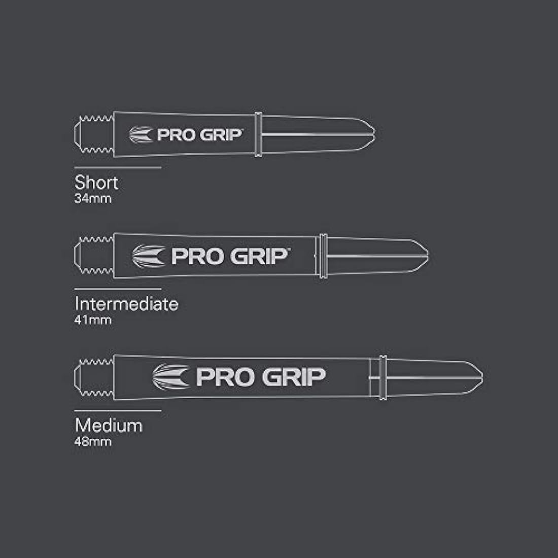 Target Darts Pro Grip Shafts - 5 Sets (15 Total) - Aqua Medium 48mm
