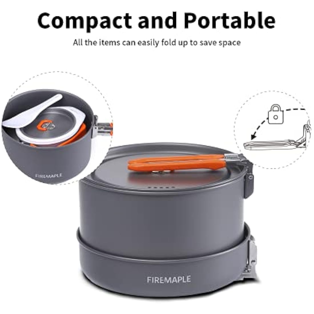 Fire-Maple Feast 4 Camping Cookware Set | 12pc Anodized Aluminum Kit
