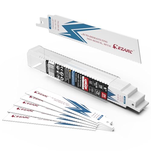 EZARC Bi-Metal Reciprocating Saw Blades | 14+18TPI Steel Demolition 25-Pack