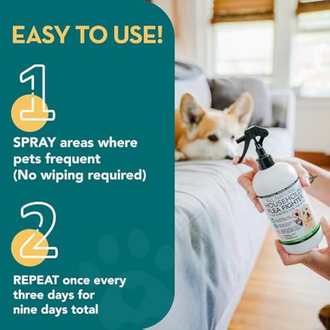 Jolof Store Natural Flea Spray for Dogs, Cats & Home – Non-Toxic 500ml
