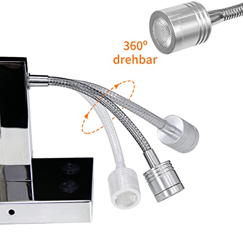 ZMH Modern LED Bedside Wall Lamp – Adjustable Reading Light with E27 Base