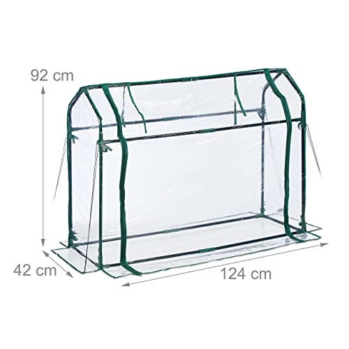 Relaxdays Metal Greenhouse – 92x124x42cm Transparent Cold Frame