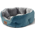 Jolof Store Calming Dog Bed – Round Sherpa Pet Bed, Teal, 25 Inch