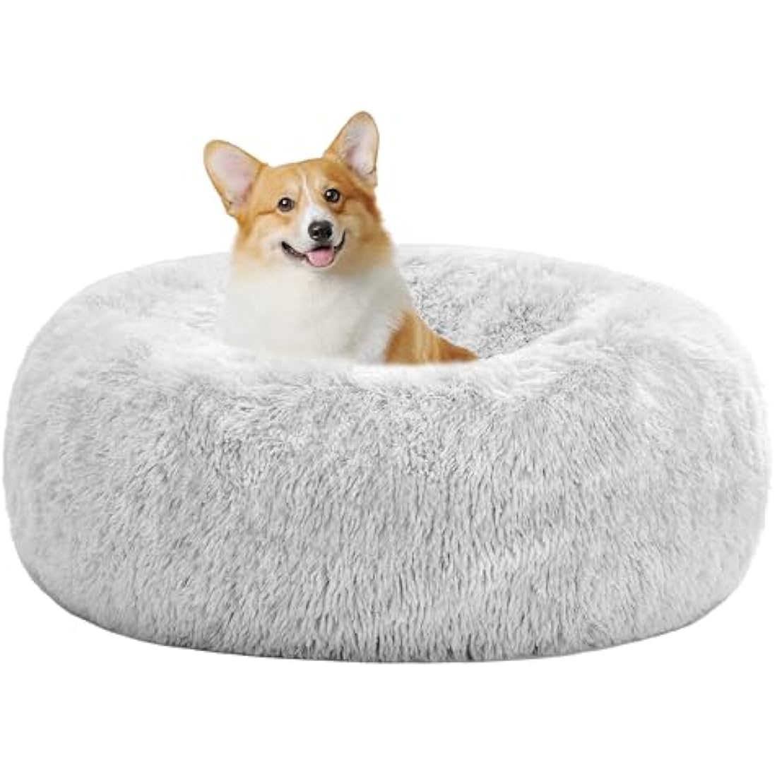 Jolof Store Orthopedic Round Dog Bed – Egg Crate Foam Cat Sofa, Light Grey