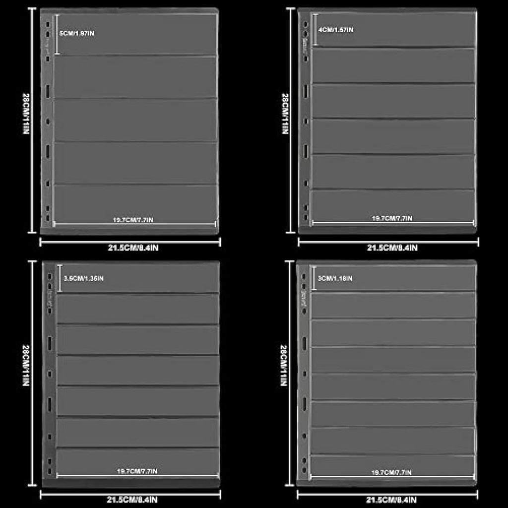 Clear Stamp Sleeves – 12 Pack Multi-Row Binder Inserts