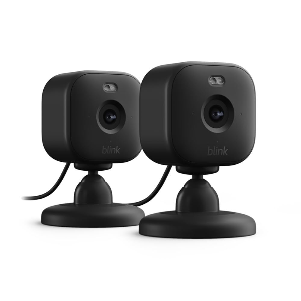 Blink Mini 2 Smart Security Camera - HD Color Night View, Black (2-Pack)