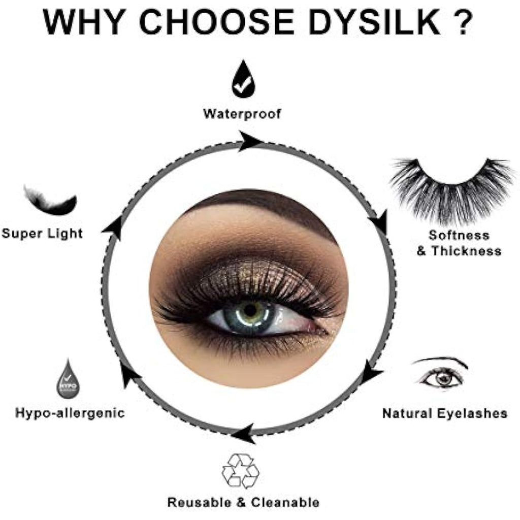 DYSILK 5D Wispies False Eyelashes – Reusable Handmade Synthetic Lashes