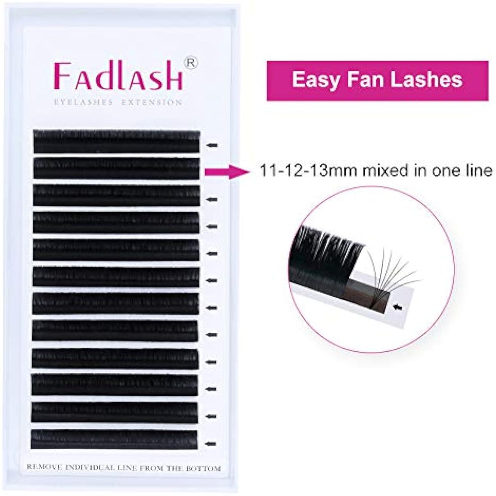 Easy Fan Lashes – C Curl 0.07mm Silk Russian Extensions