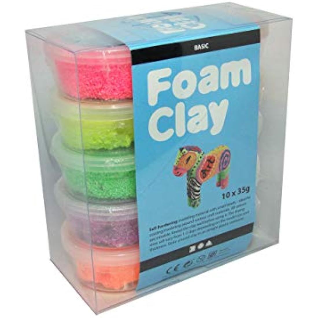Jolof Store Foam Clay – Air-Dried Modeling Mass for Kids, 35g, 10 Pcs