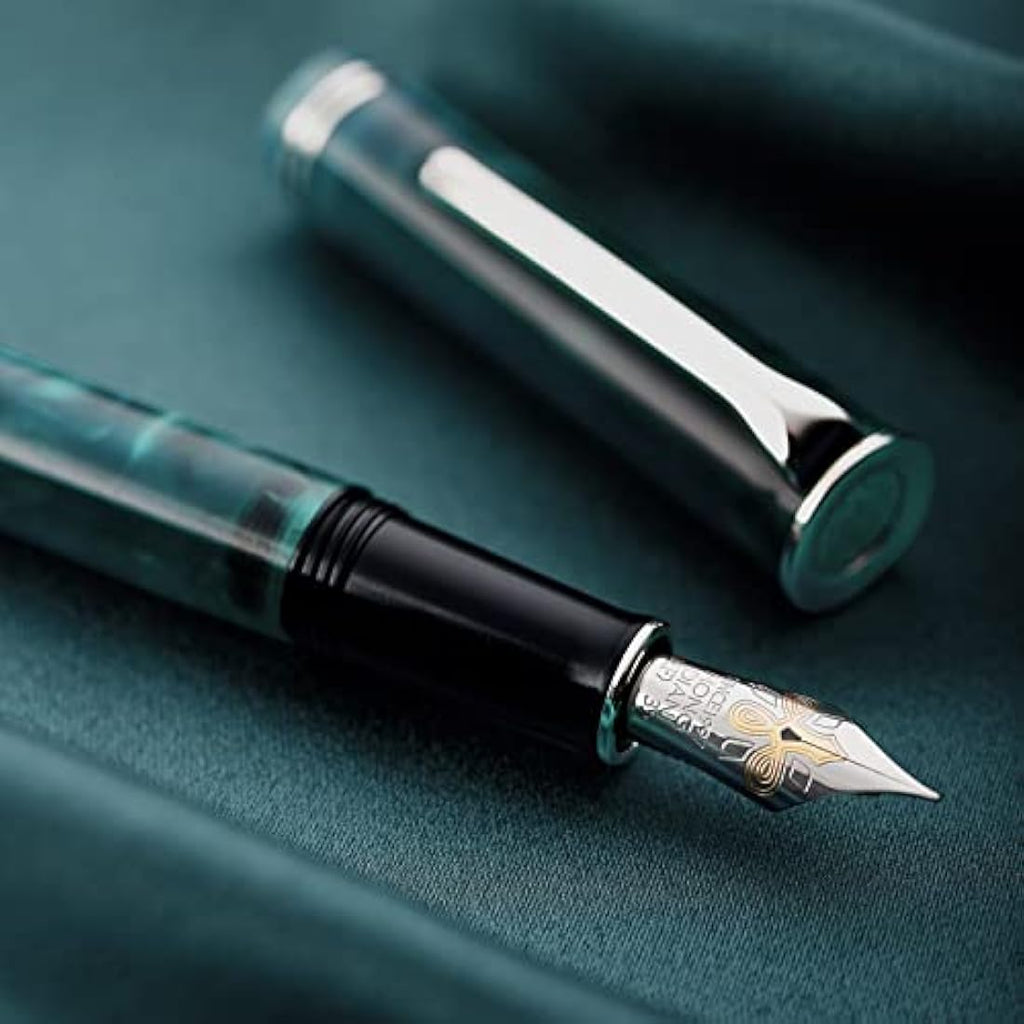 Hongdian N2 Fountain Pen – Teal Blue Acrylic Iridium Extra Fine Nib