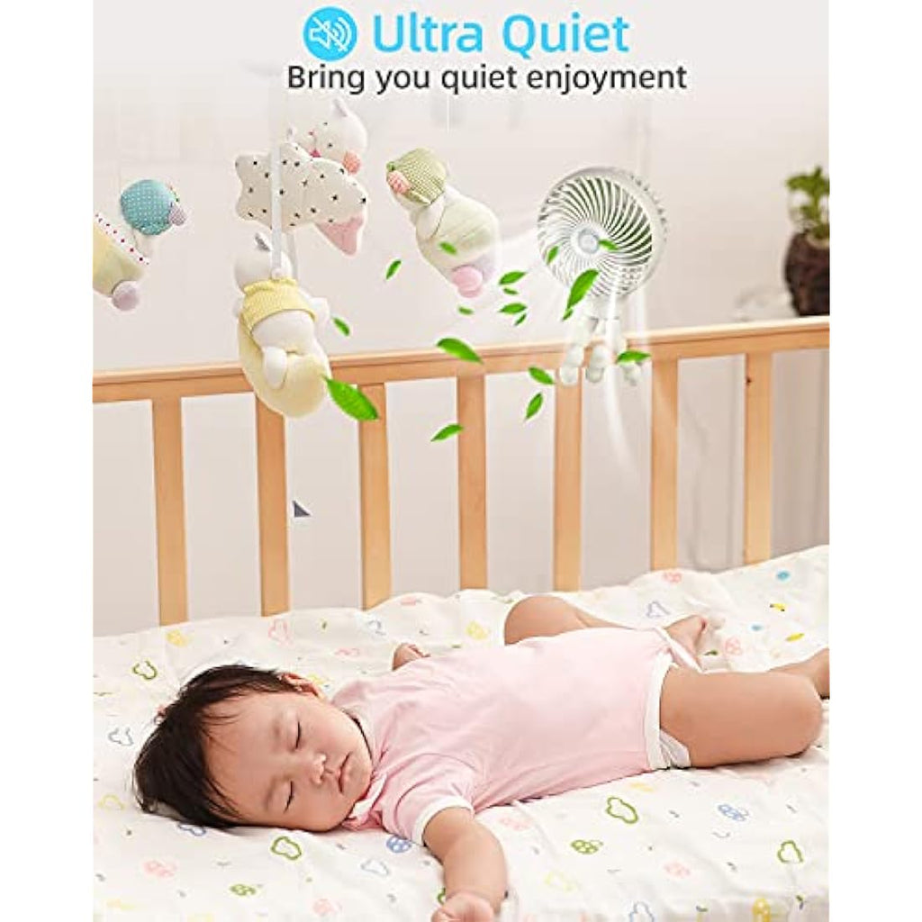 Stroller Fan – Rechargeable Clip-on Baby Fan with Flexible Tripod