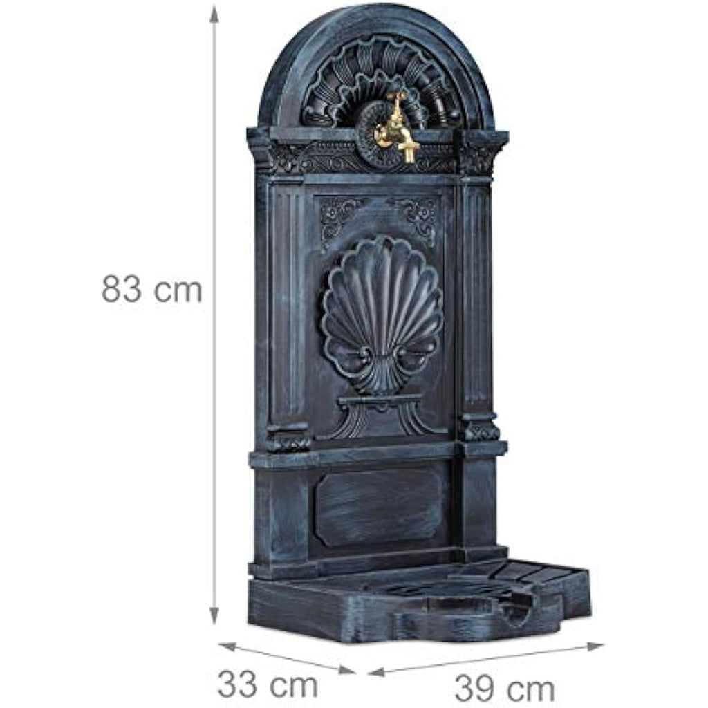 Jolof Store Antique Cast Aluminium Garden Water Fountain with Basin