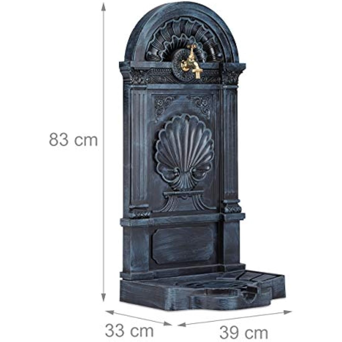 Jolof Store Antique Cast Aluminium Garden Water Fountain with Basin