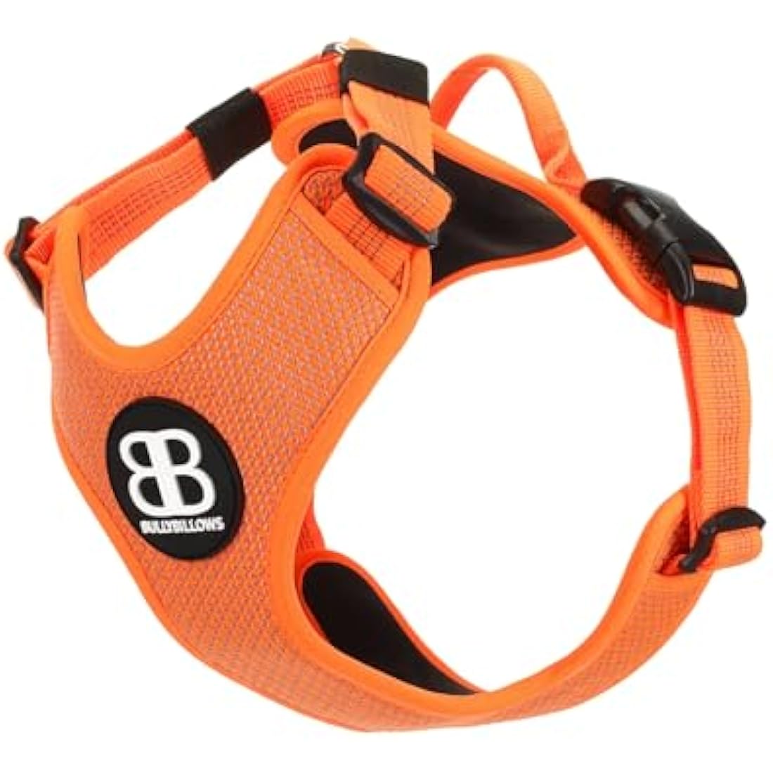 BullyBillows Active Light Dog Harness | Reflective Padded Nylon – Orange
