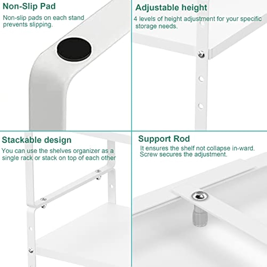 iPEGTOP Expandable Cabinet Storage Shelf – Heavy Duty Metal Kitchen Rack