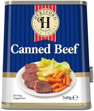 Hertford Fine Foods Canned Beef – 12 x 340g Bulk Pack Pantry Staple