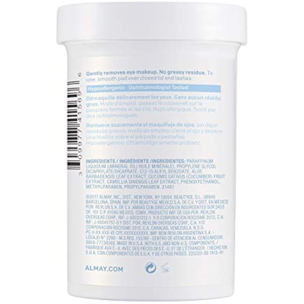 Almay Longwear & Waterproof Eye Makeup Remover Pads - 120 Count