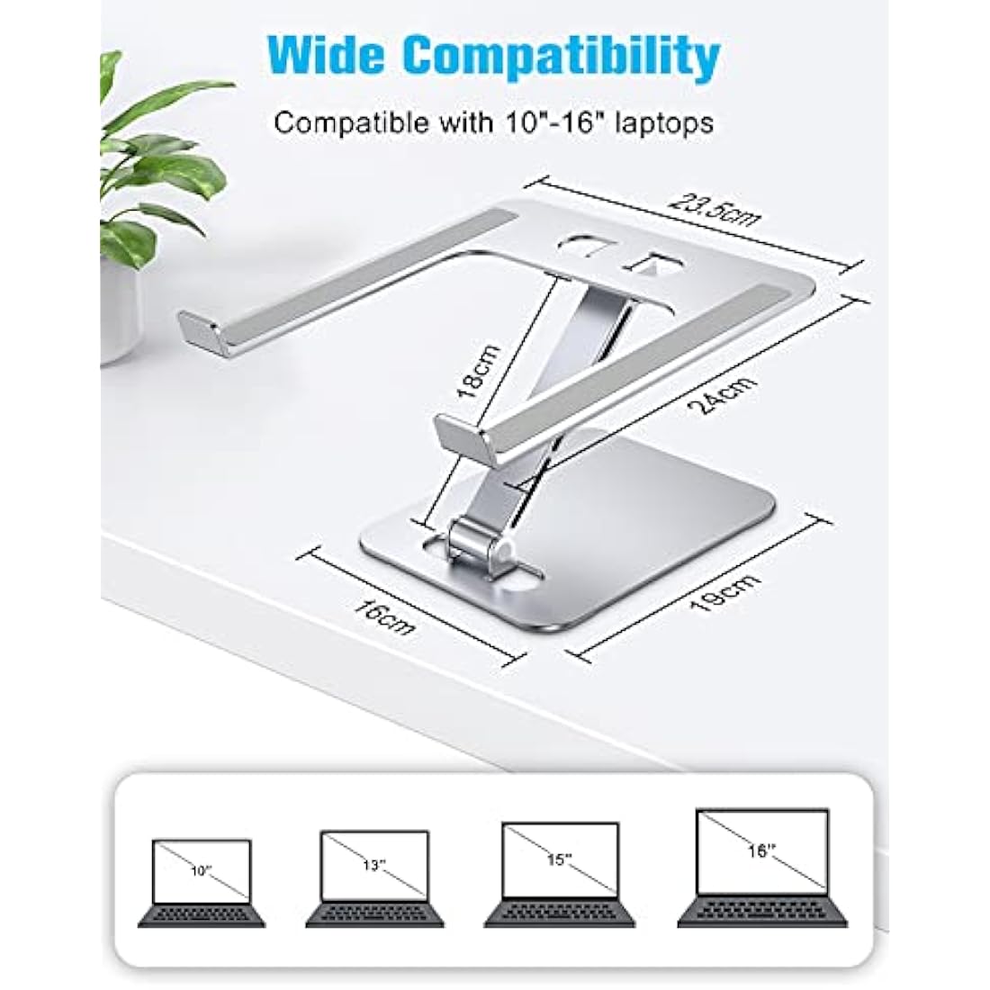Jolof Store Laptop Stand – Ergonomic Adjustable Aluminum Riser (Silver)