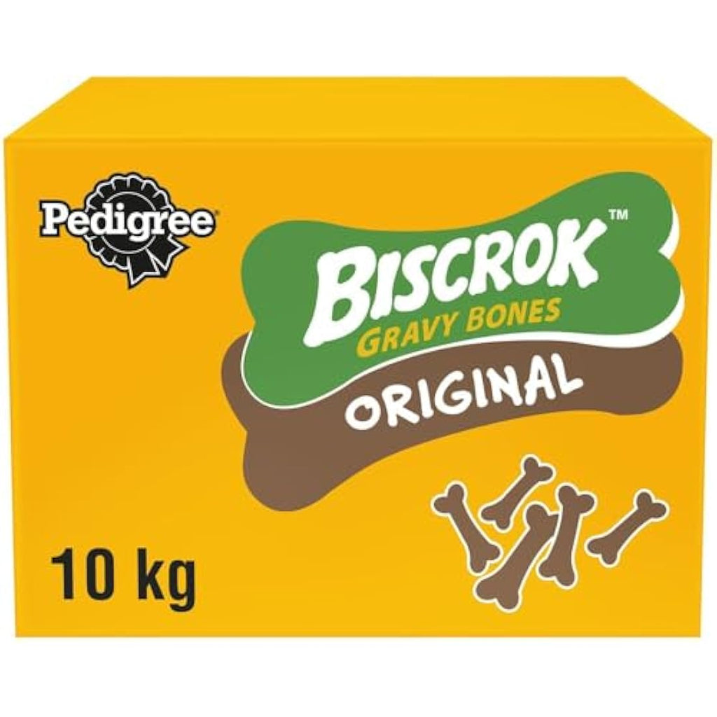 Pedigree Biscrok Gravy Bones Dog Treats – Meat Flavored Biscuits 10kg