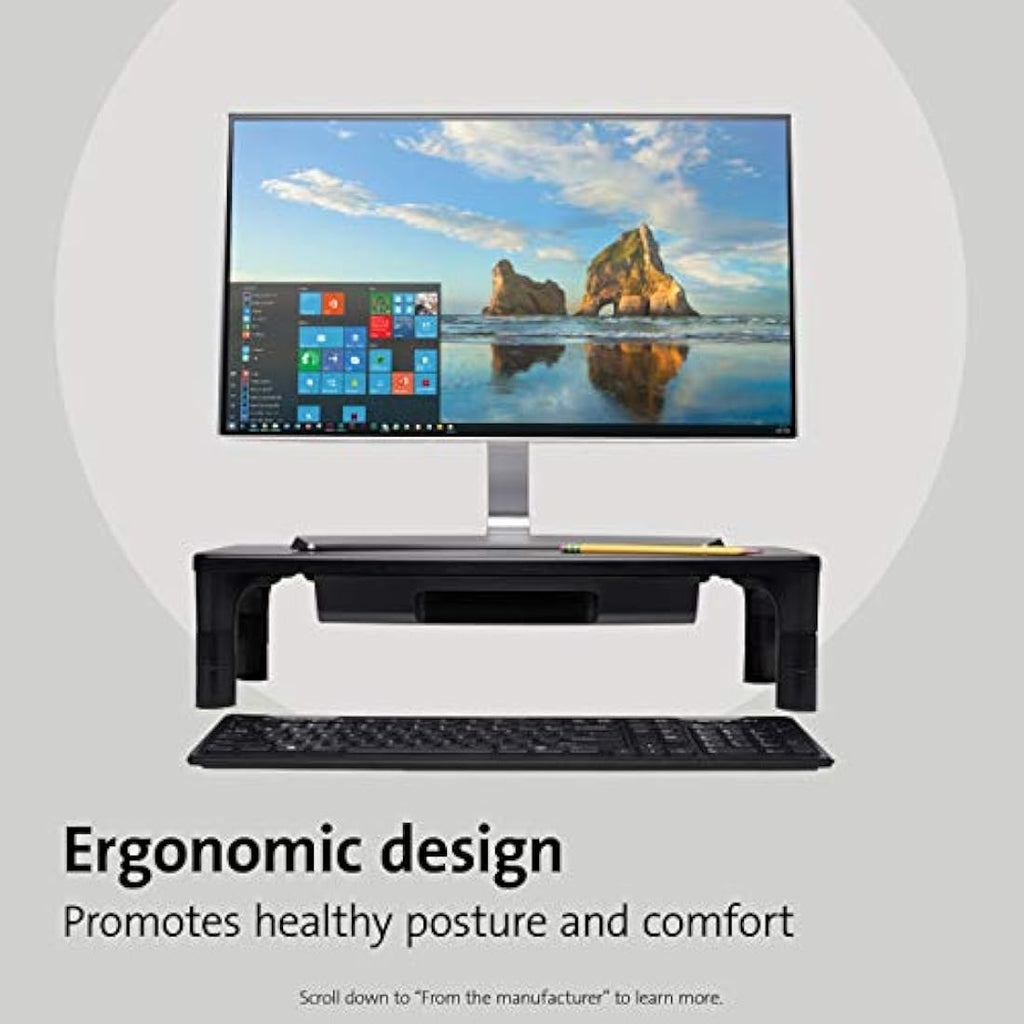 Kensington SmartFit Monitor Stand – Ergonomic Riser with A4 Drawer