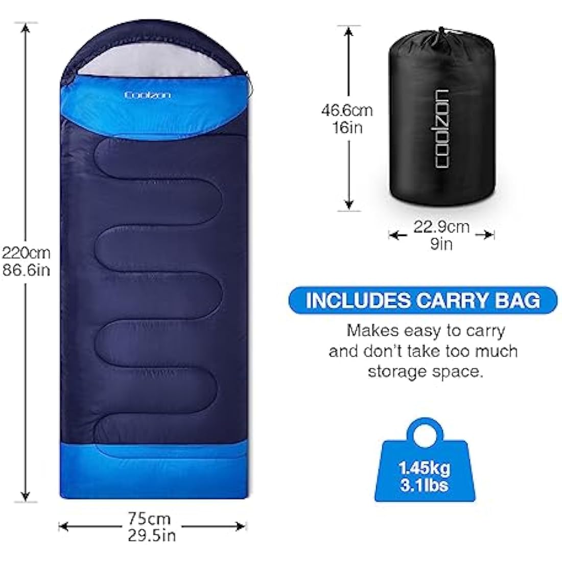 Ultralight Sleeping Bag – 3-4 Season Waterproof Camping Gear