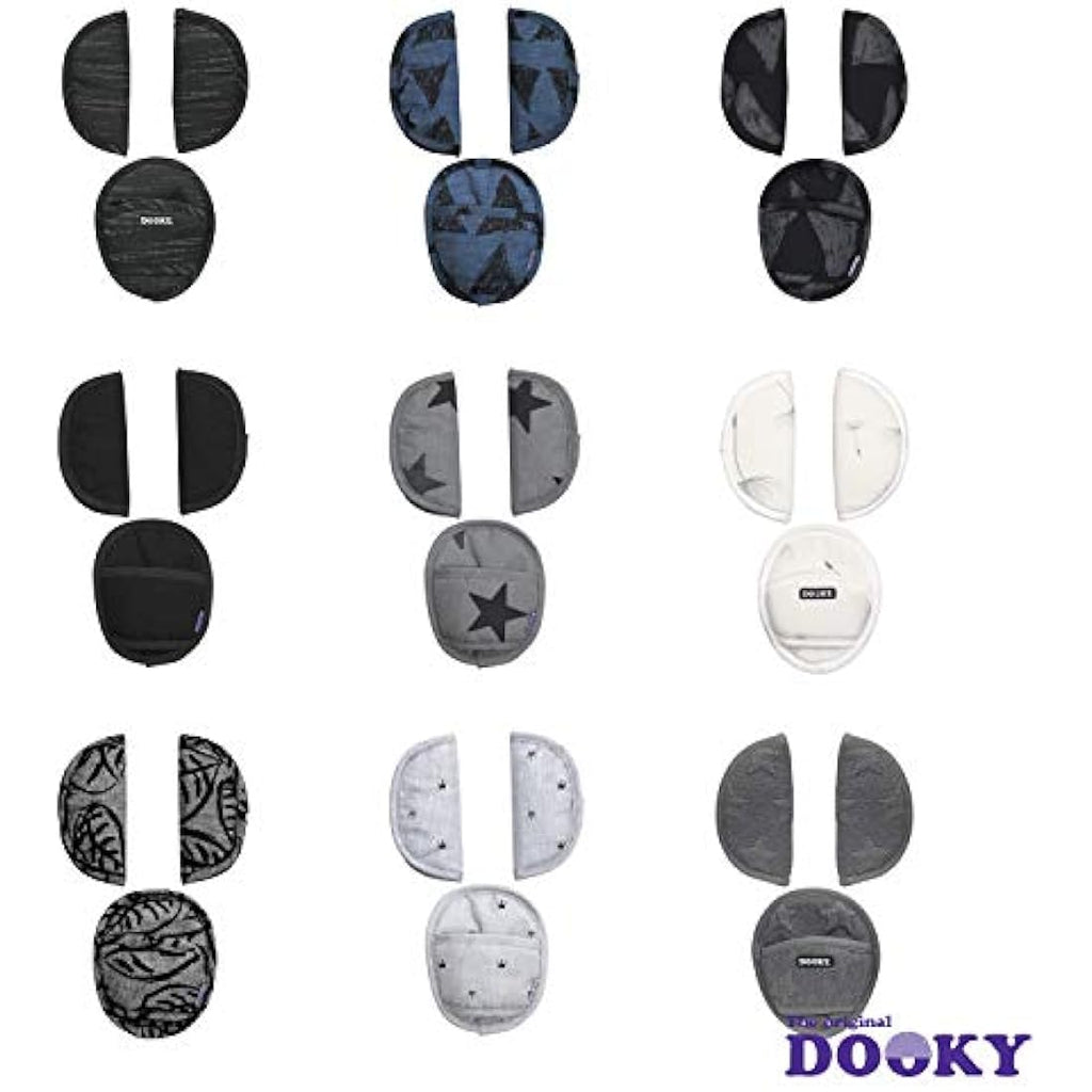 Dooky Universal Car Seat Belt Pads – 3-Piece Harness Strap Set, Dandelion