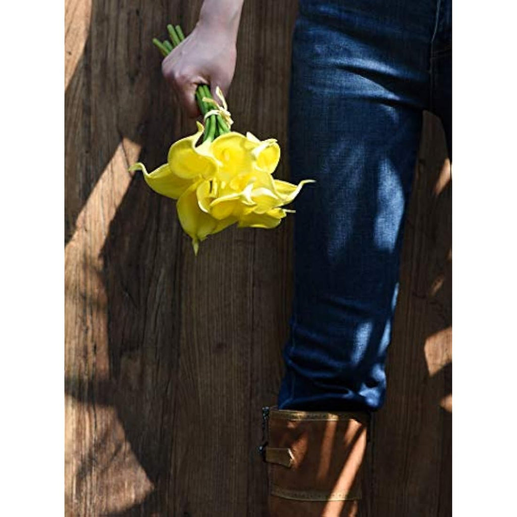 FiveSeasonStuff Real Touch Calla Lilies – 10 Stems PU Artificial Flowers