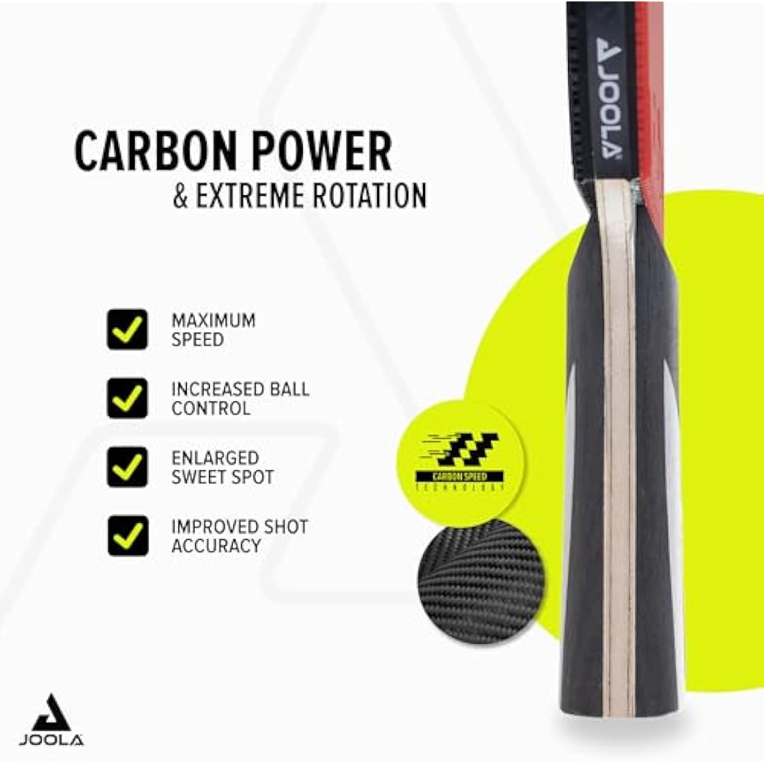 JOOLA Carbon X Pro Table Tennis Bat - ITTF Approved Professional Racket
