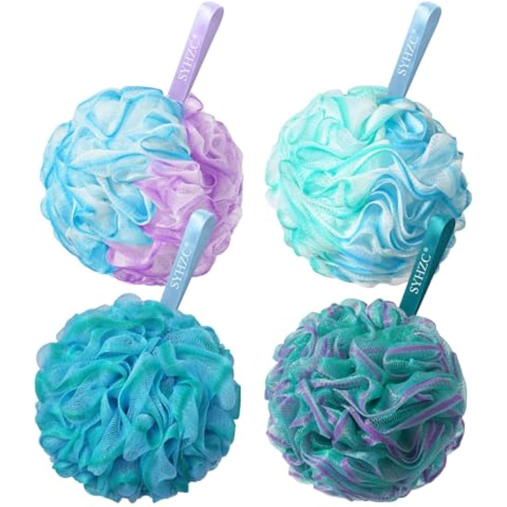 Jolof Store Large 75g Mesh Shower Pouf – Soft Exfoliating Loofah Set of 4