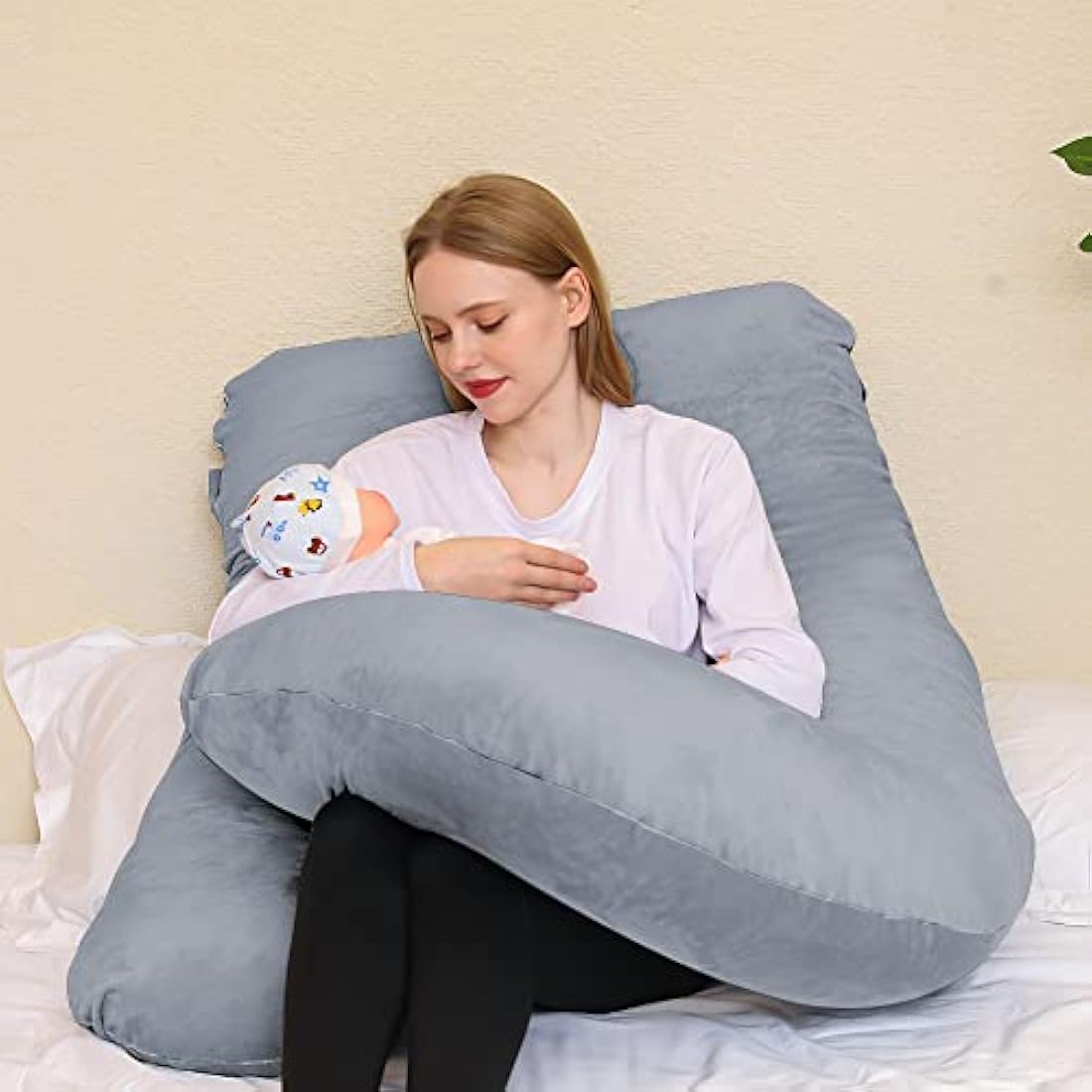 Chilling Home J-Shaped Pregnancy Pillow – 140x70cm Grey Body Support