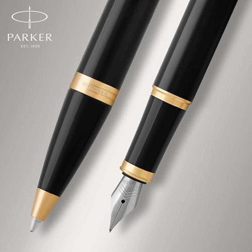 Parker IM Duo Pen Gift Set | Gloss Black & Gold | Fountain & Ballpoint