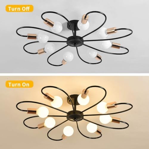 Jolof Store 8-Light Sputnik Chandelier – Modern Metal Semi Flush Mount
