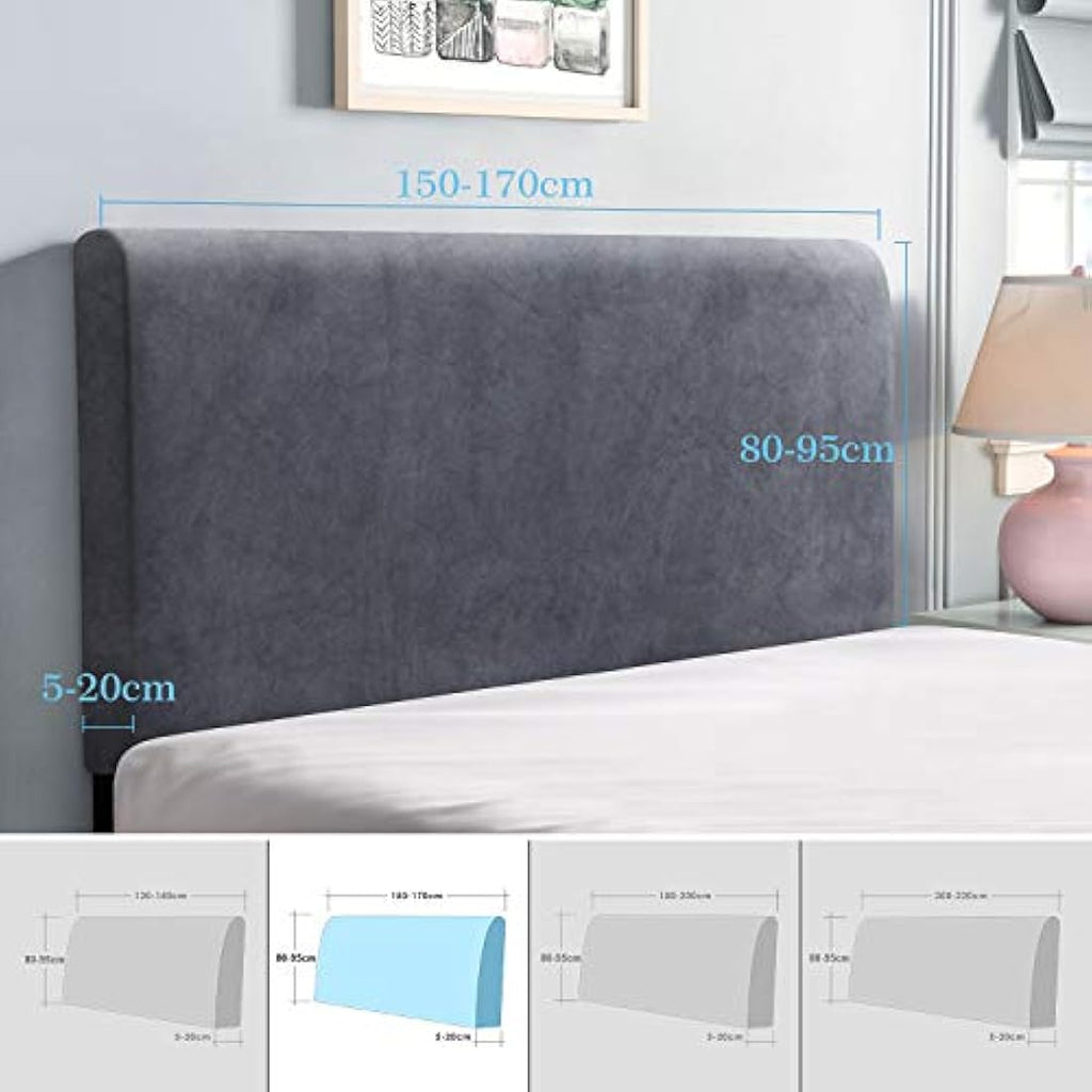 TAOCOCO Velvet King Headboard Cover – Elastic Stretch Slipcover, Dark Grey