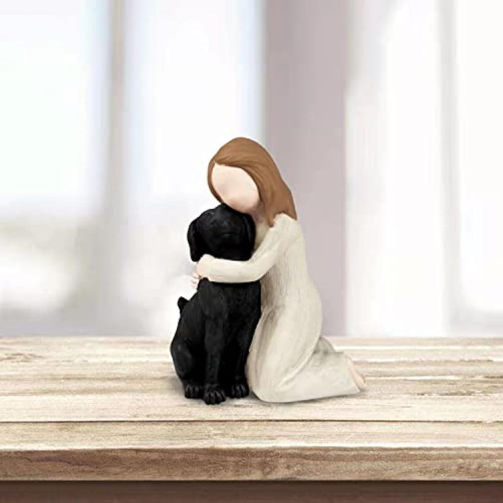 Carracci Black Dog Angel Figurine | Hand-Painted Resin Pet Memorial Gift