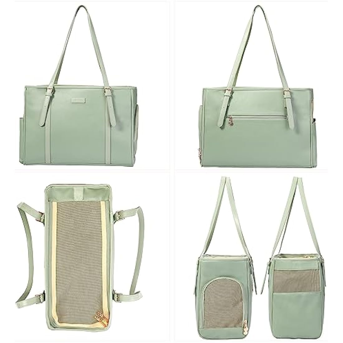 Vegan Leather Pet Carrier – Airline Approved Dog Purse (Green)