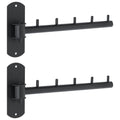 Mooche Clothes Rail Wall Mounted Black 2Pcs, Swivel Rail, 275MM