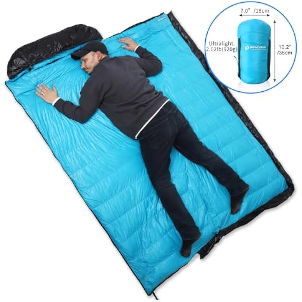 NewDoar Ultralight 800FP Duck Down Sleeping Bag – Wearable & Waterproof