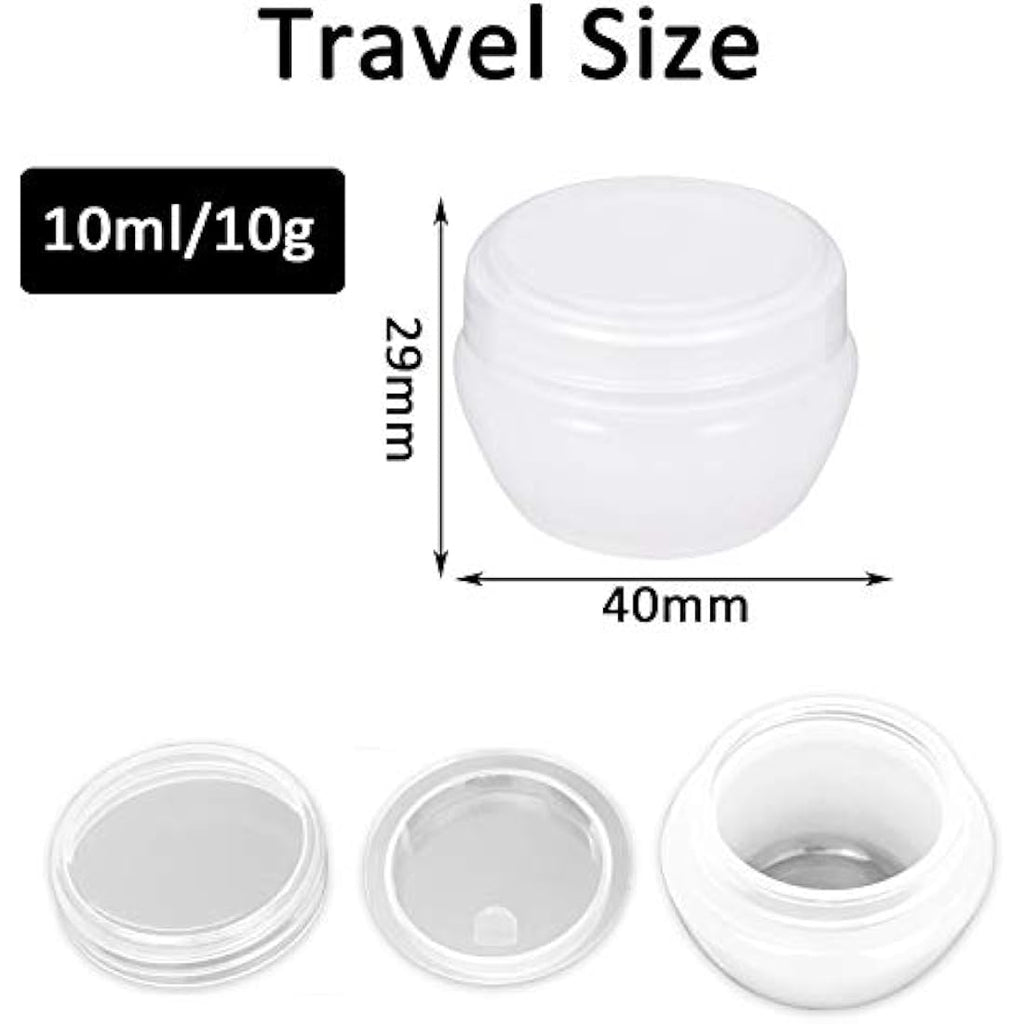 20-Piece 10g Clear Cosmetic Sample Jars with Spatulas