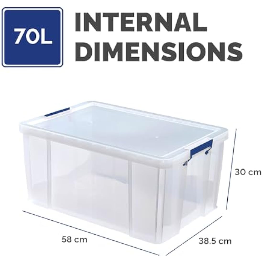 Bankers Box ProStore 70L Stackable Plastic Storage Box with Lid | Clear