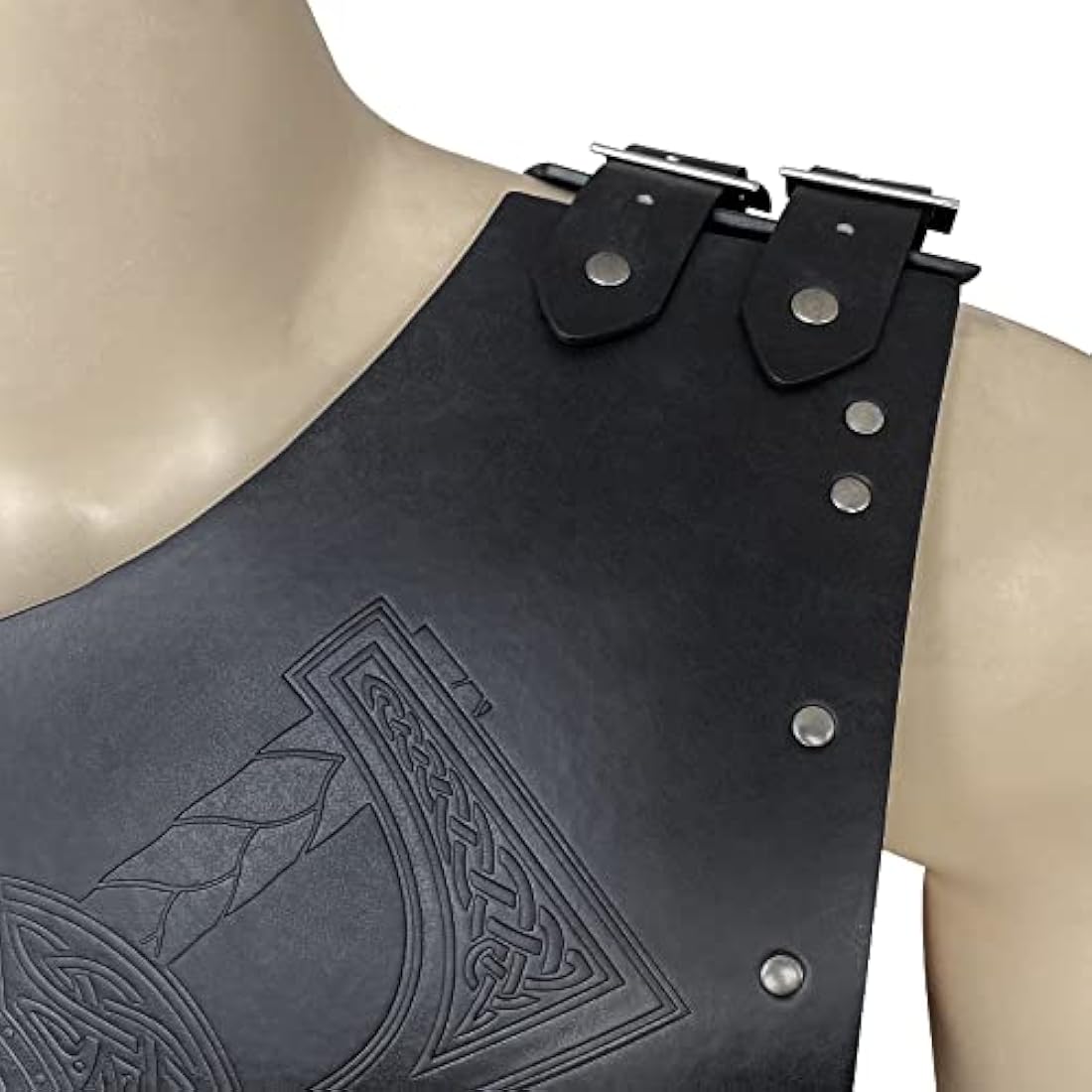 HiiFeuer Viking Chest Armor – Faux Leather Medieval Knight LARP Vest
