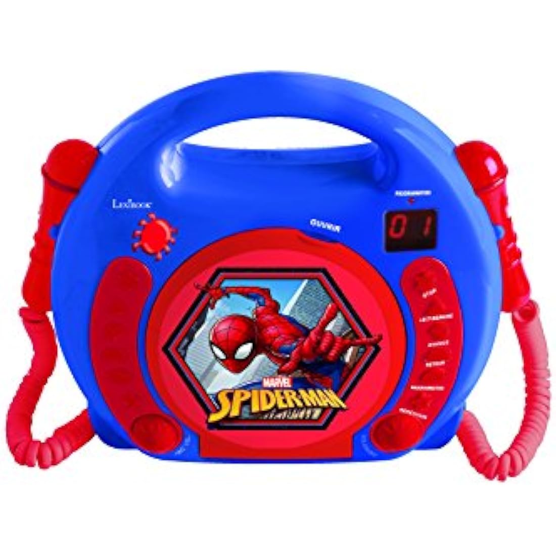 Spider-Man Kids Portable CD Player with 2 Microphones | Lexibook RCDK100SP