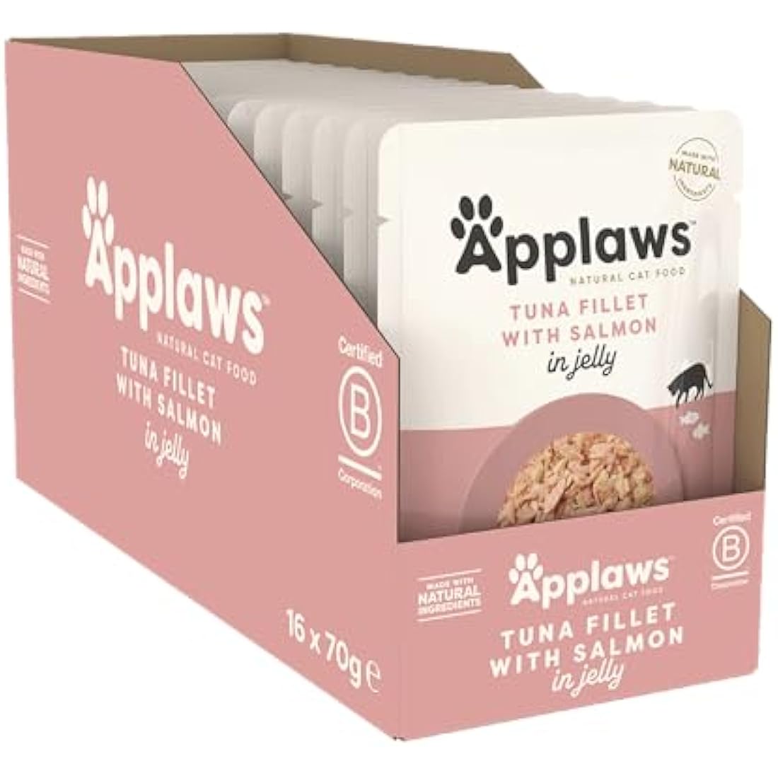 Applaws Natural Wet Cat Food - Tuna with Salmon in Jelly (16 x 70g)