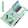 YSAGi Leather Desk Pad – Waterproof Non-Slip Office Writing Mat, Light Green