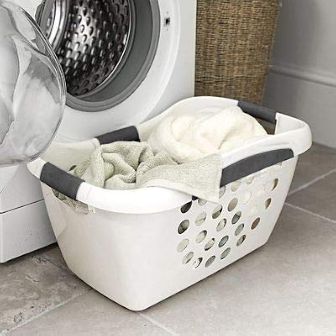 Jolof Store 50L Plastic Laundry Basket – Easy Load Hip Rest Design